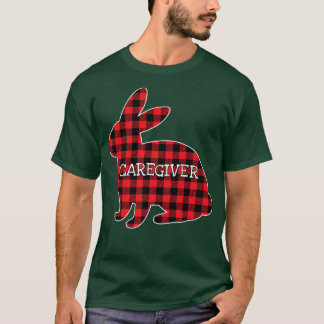 Easter Costume Red Plaid Bunny Graphic Caregiver M T-Shirt