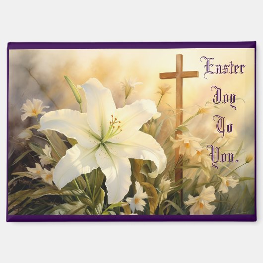  Easter Cross With Lilies Magnet (Vorderseite)