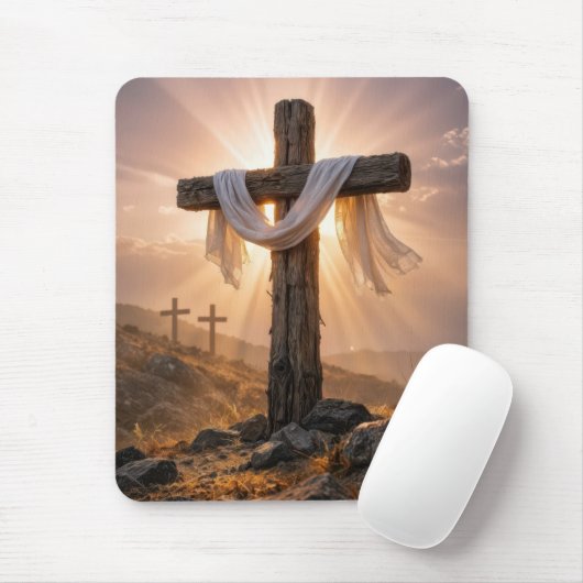 Easter Crosses On a Hill Mousepad (Mit Mouse)