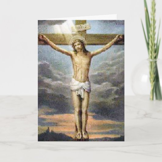 Easter Crucifixion Religious Card Feiertagskarte (Vorderseite)
