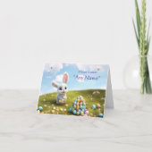 Easter Custom Name Cute Easter Bunny  Karte (Vorderseite)