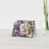 Easter Custom Name Personalized Cover Cat Cute Karte (Vorderseite)