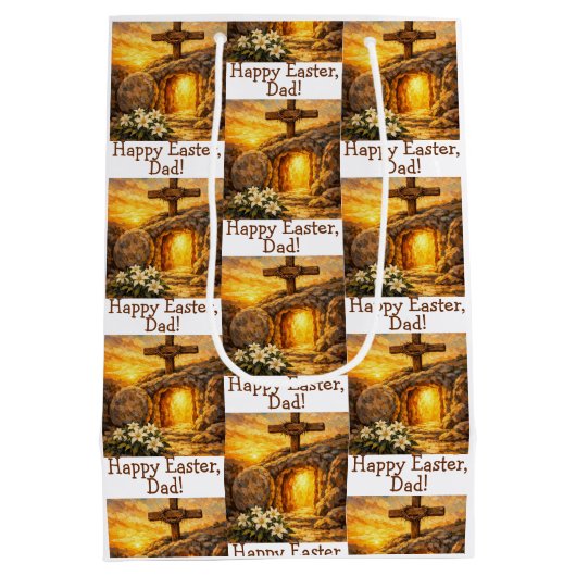 Easter Customizable Gift Bag Mittlere Geschenktüte (Rückseite)