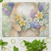 Easter cute bunny floral kitchen towel geschirrtuch (Gefaltet)