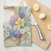 Easter cute bunny floral kitchen towel geschirrtuch (Viertel Falte)