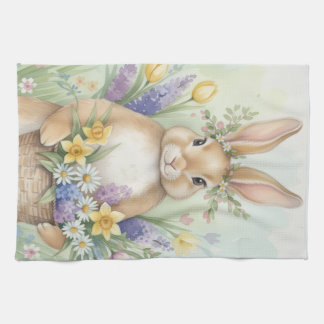 Easter cute bunny floral kitchen towel geschirrtuch