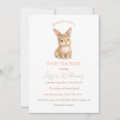 Easter Cute Bunny Rabbit Watercolor Baby Shower Einladung (Vorderseite)