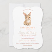 Easter Cute Bunny Rabbit Watercolor Baby Shower Einladung (Vorderseite)