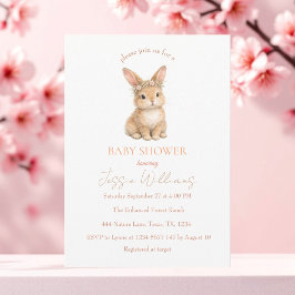 Easter Cute Bunny Rabbit Watercolor Baby Shower Einladung
