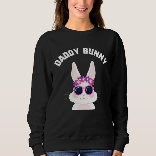 Easter Daddy Bunny Sunglasses Candy kids  Spring E Sweatshirt (Vorderseite)
