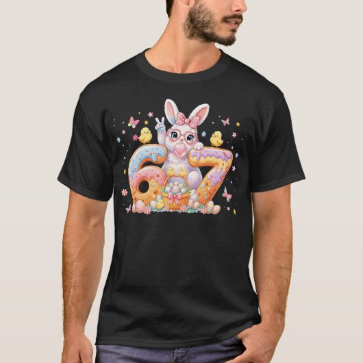 Easter Day 67 Cute Rabbit Bunny Six Seven Meme T-Shirt (Vorderseite)