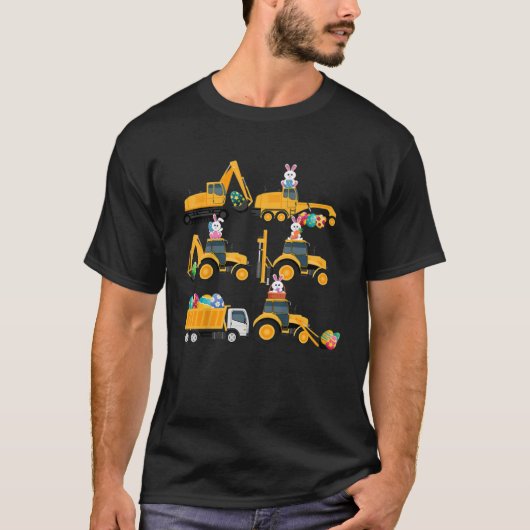 Easter day Bunny Construction Trucks Boys Kids To T-Shirt (Vorderseite)