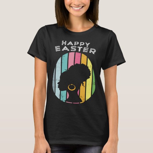 Easter Day Egg Hunting and Afro Bun african americ T-Shirt (Vorderseite)