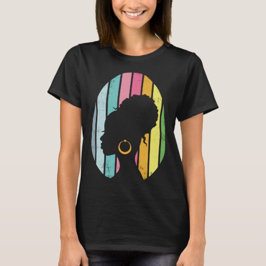 Easter Day Egg Hunting and Afro Bun african americ T-Shirt (Vorderseite)