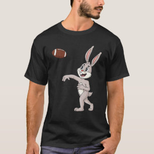 Easter Day Rabbit Football Quarterback Funny Boys T-Shirt