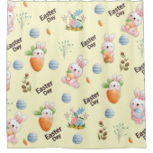 Easter Day Rabbits Pattern Duschvorhang (Vorderseite)