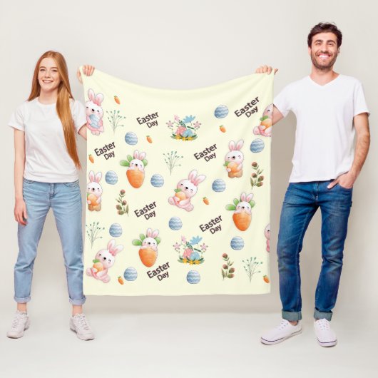 Easter Day Rabbits Pattern Fleecedecke (Beispiel)