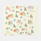 Easter Day Rabbits Pattern Fleecedecke (Vorderseite (Horizontal))