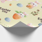 Easter Day Rabbits Pattern Geschenkpapier (Ecke)