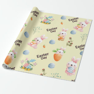 Easter Day Rabbits Pattern Geschenkpapier