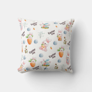 Easter Day Rabbits Pattern Kissen