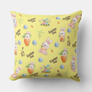 Easter Day Rabbits Pattern Kissen