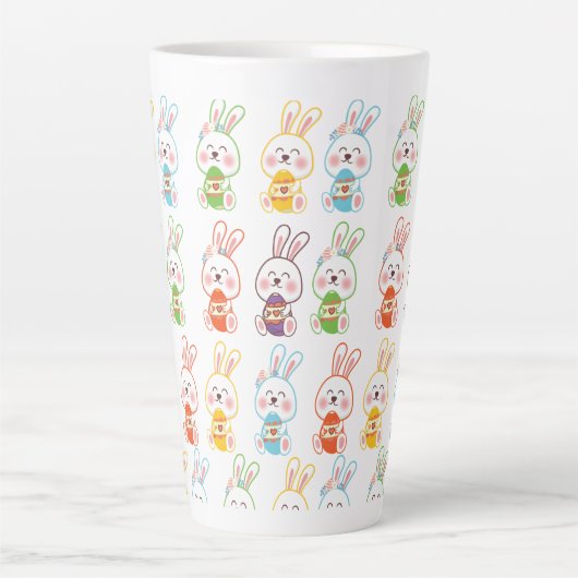 Easter Day Rabbits Pattern Milchtasse (Vorderseite)