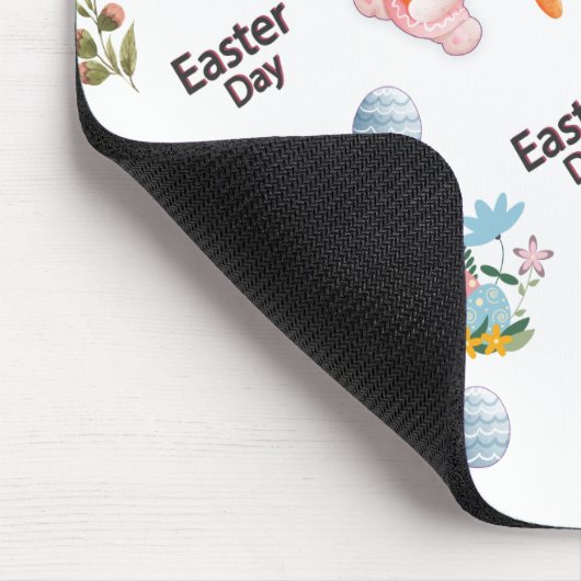 Easter Day Rabbits Pattern Mousepad (Ecke)