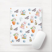 Easter Day Rabbits Pattern Mousepad (Mit Mouse)