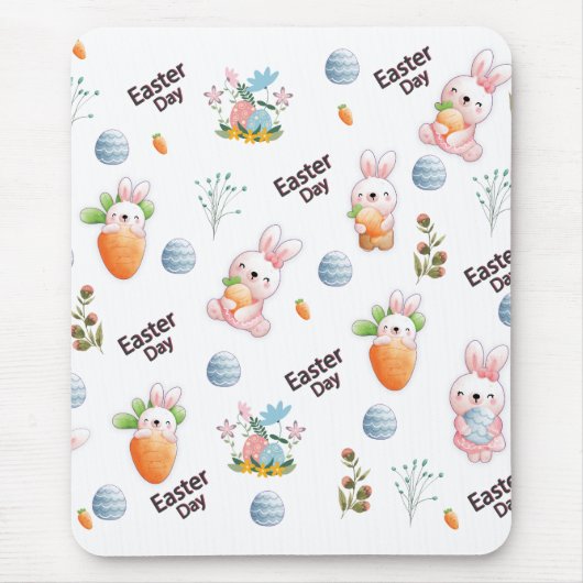 Easter Day Rabbits Pattern Mousepad (Vorne)