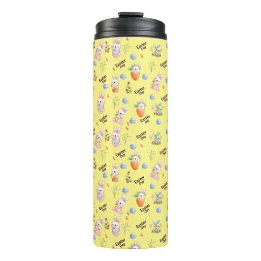 Easter Day Rabbits Pattern Thermosbecher (Vorderseite)