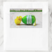 Easter Decoration - Easter egg and chick Rechteckiger Aufkleber (Tasche)