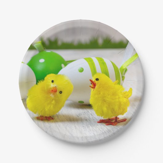 Easter Decoration - Easter egg and chicks Pappteller (Vorderseite)