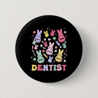 Easter Dentist Retro Rdh Dental Hygienist Squad Bu Button