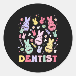 Easter Dentist Retro Rdh Dental Hygienist Squad Bu Runder Aufkleber