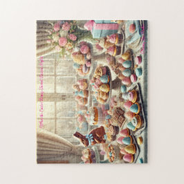 Easter Dessert Table,  Spring Treats Bunny Party Puzzle