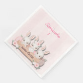 Easter Dinner Napkins - Kawaii Bunnies & Roses Serviette (Ecke)