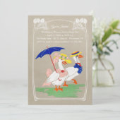 Easter Duck Invitation - Tea Party or Brunch Einladung (Stehend Vorderseite)