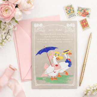 Easter Duck Invitation - Tea Party or Brunch Einladung
