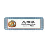 Easter Duckling with Eggs on Blue Gingham Plaid (Vorne)