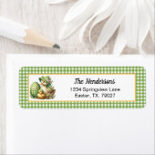 Easter Ducks Easter Egg & Flowers on Green Gingham (Insitu)