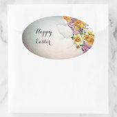 EASTER EGEL MIT GELBEN NARZISSUS-BLUME OVALER AUFKLEBER (Tasche)