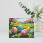 Easter Egg Art Postcard Postkarte (Stehend Vorderseite)