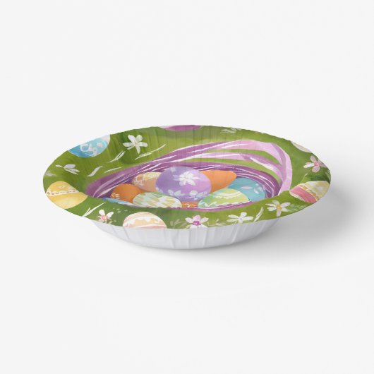 Easter Egg Basket | Spring Pastel Watercolor Pappteller (Gewinkelt)