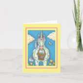 EASTER EGG BASKET UNICORN, FANTASY NOTE CARD Blank (Vorderseite)