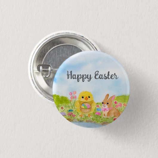  Easter Egg Brunch Chick Easter Bunny Party Button (Vorne & Hinten)