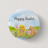  Easter Egg Brunch Chick Easter Bunny Party Button (Vorderseite)