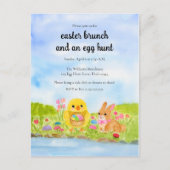  Easter Egg Brunch Chick Easter Bunny Party Einladungspostkarte (Vorderseite)