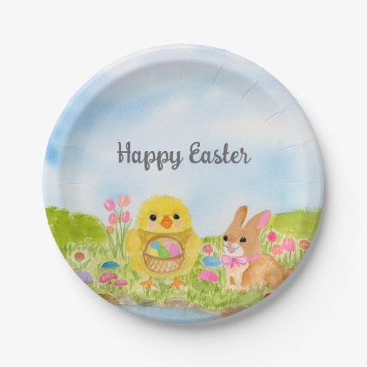 Easter Egg Brunch Chick Easter Bunny Party Pappteller (Vorderseite)