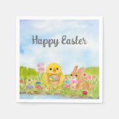  Easter Egg Brunch Chick Easter Bunny Party Serviette (Vorderseite)